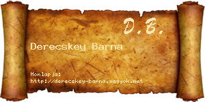 Derecskey Barna névjegykártya